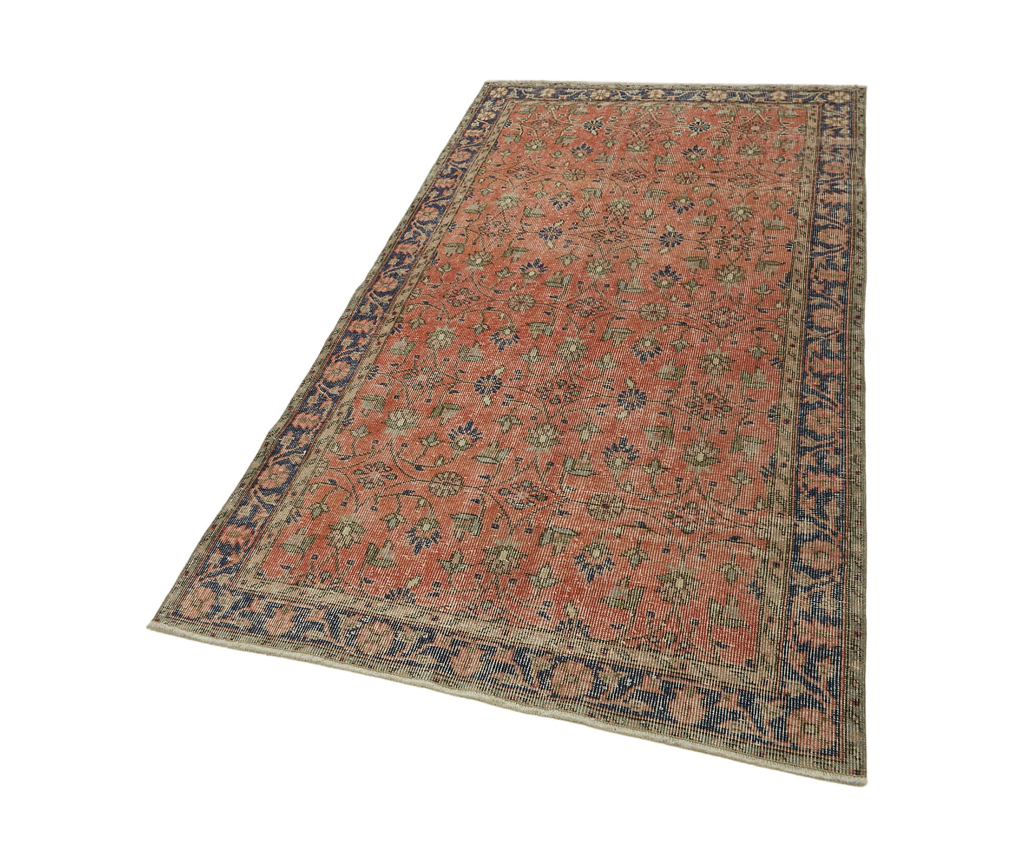 4x7 Red Turkish Vintage Area Rug - 45845