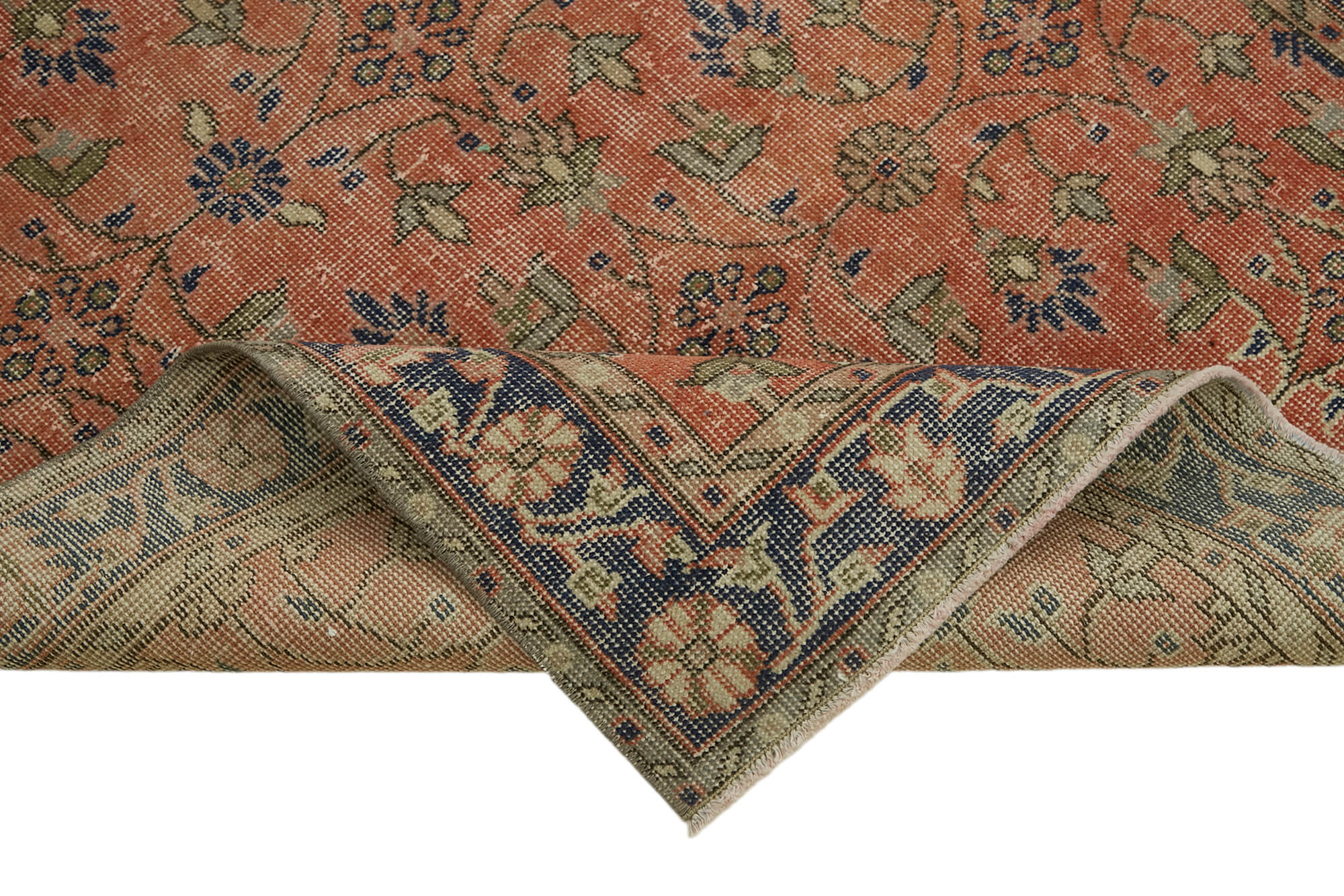 4x7 Red Turkish Vintage Area Rug - 45845