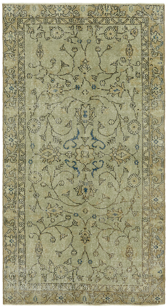 3x6 Beige Turkish Vintage Area Rug - 45848