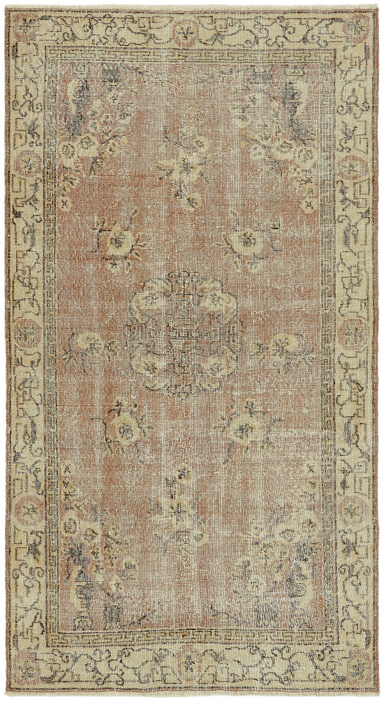 4x7 Beige Turkish Vintage Area Rug - 45849