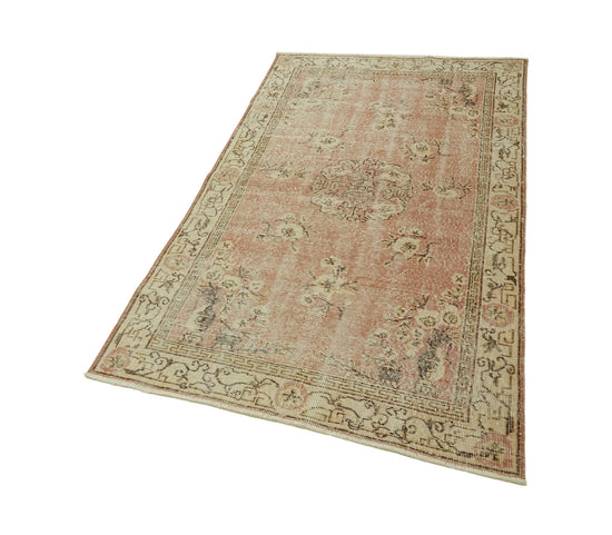 4x7 Beige Turkish Vintage Area Rug - 45849