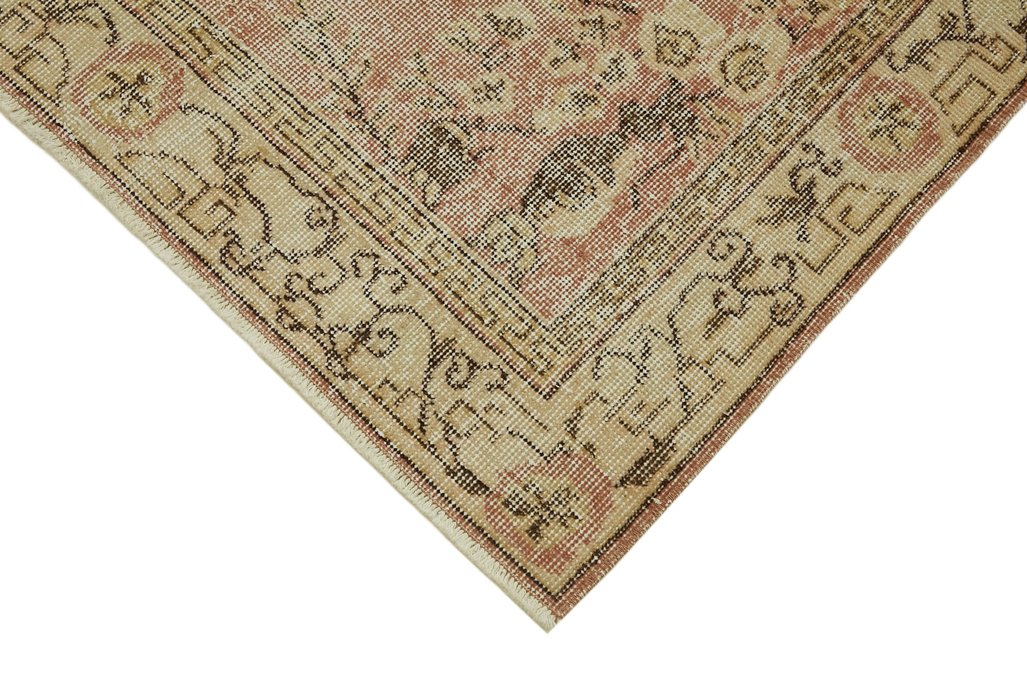 4x7 Beige Turkish Vintage Area Rug - 45849