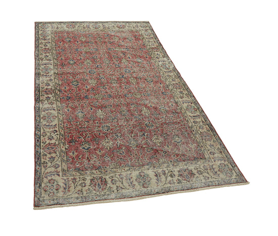 4x7 Red Turkish Vintage Area Rug - 45850