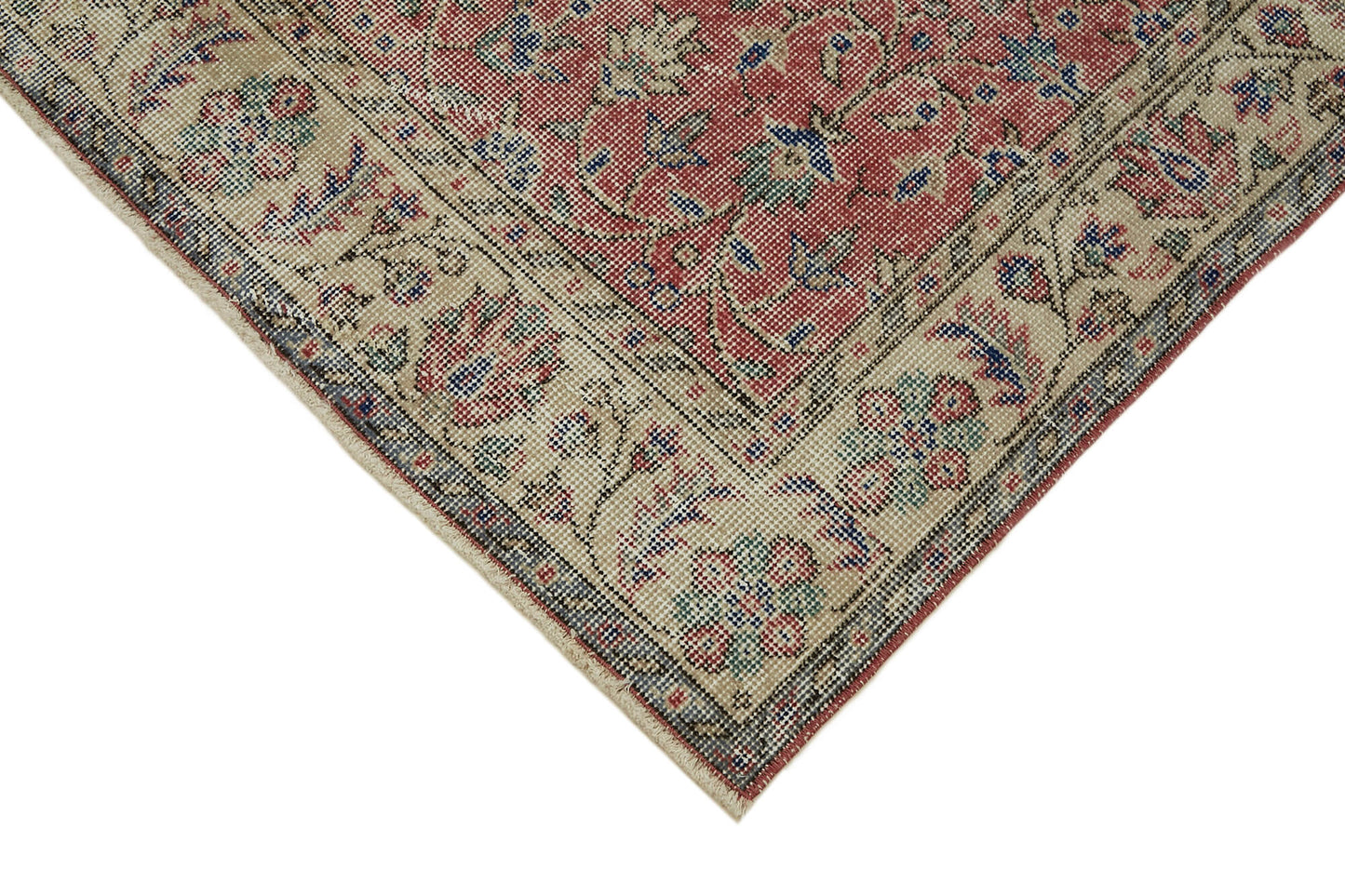 4x7 Red Turkish Vintage Area Rug - 45850