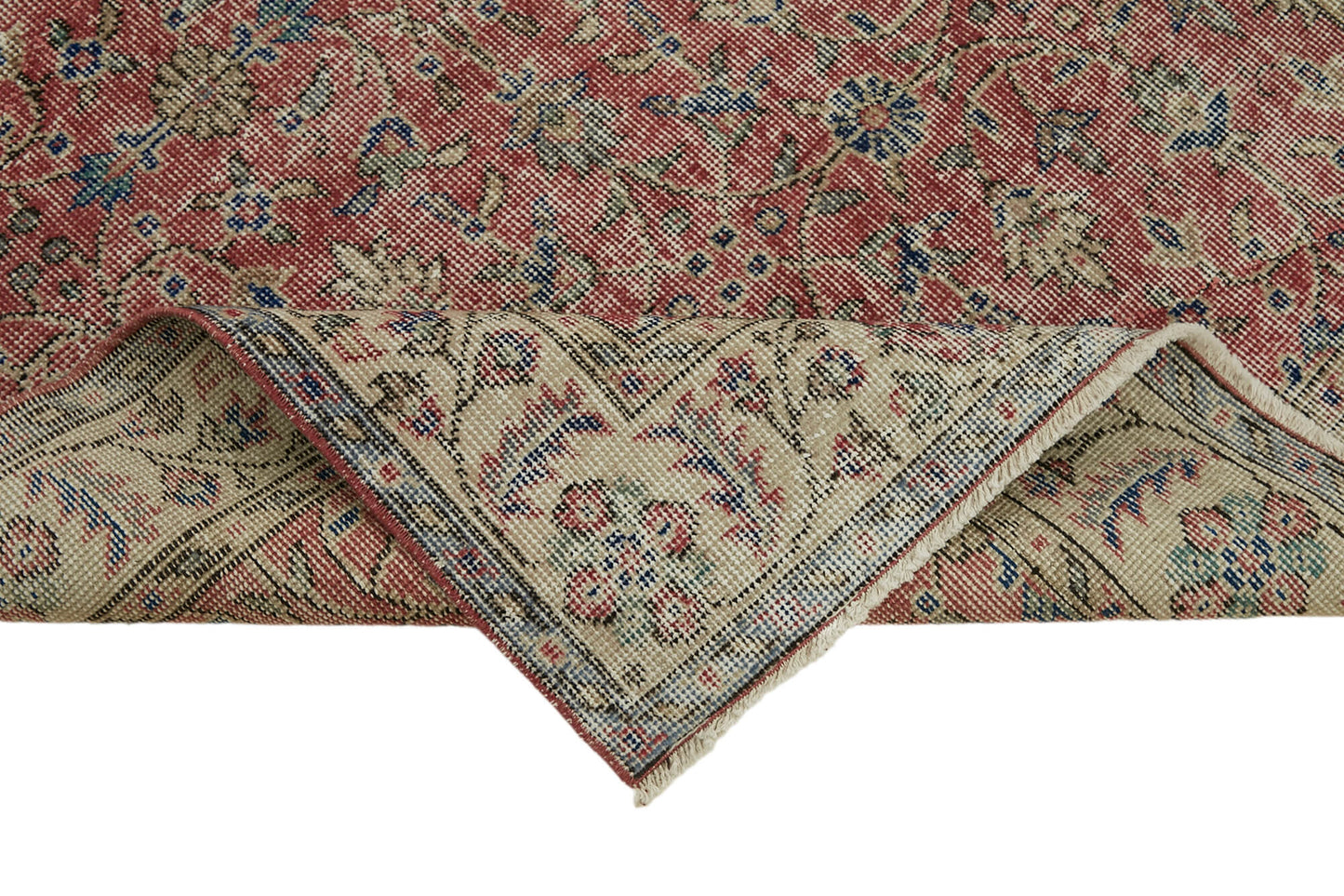 4x7 Red Turkish Vintage Area Rug - 45850