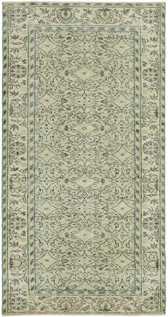 4x7 Beige Turkish Vintage Area Rug - 45853