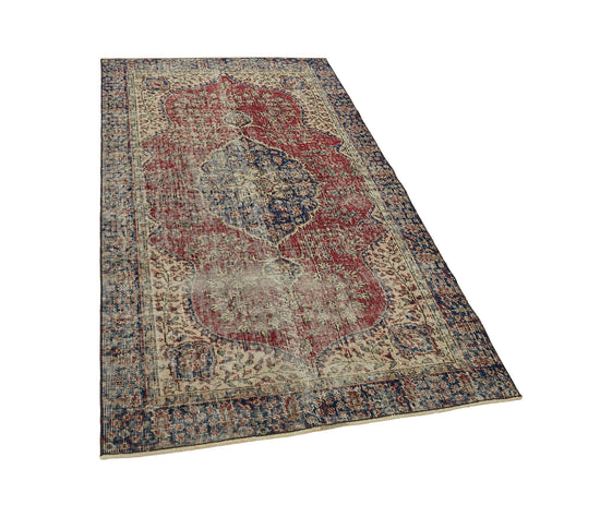 4x6 Red Turkish Vintage Area Rug - 45854