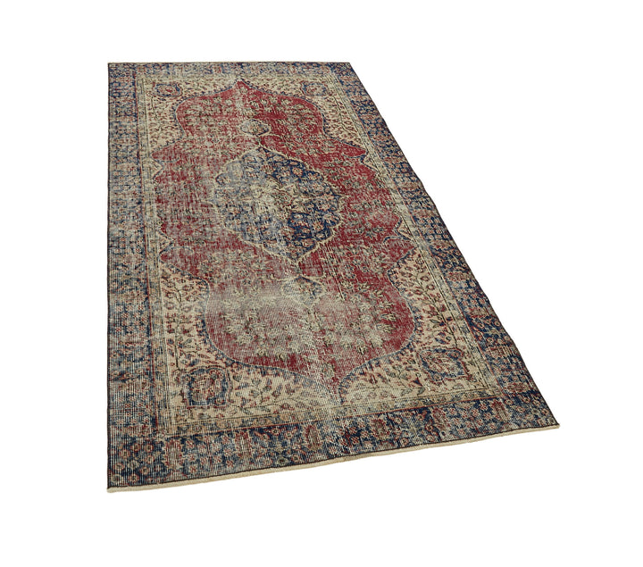 4x6 Red Turkish Vintage Area Rug - 45854