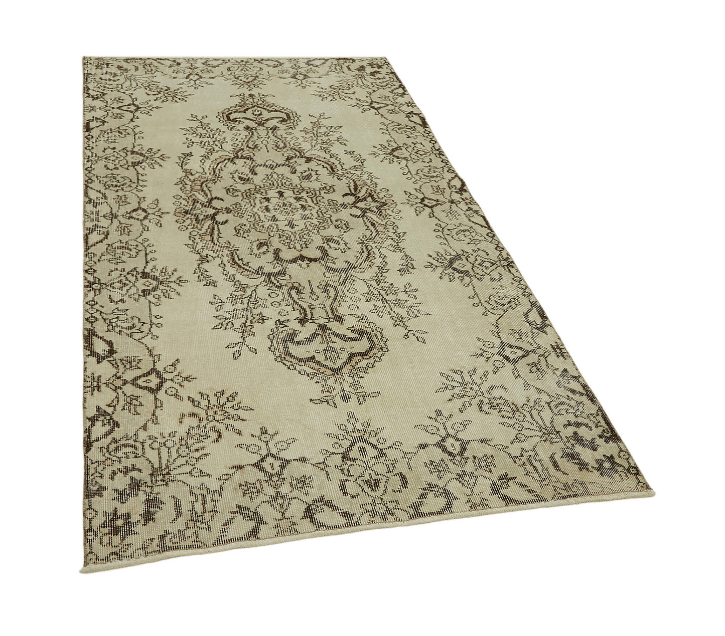 4x7 Beige Turkish Vintage Area Rug - 45856