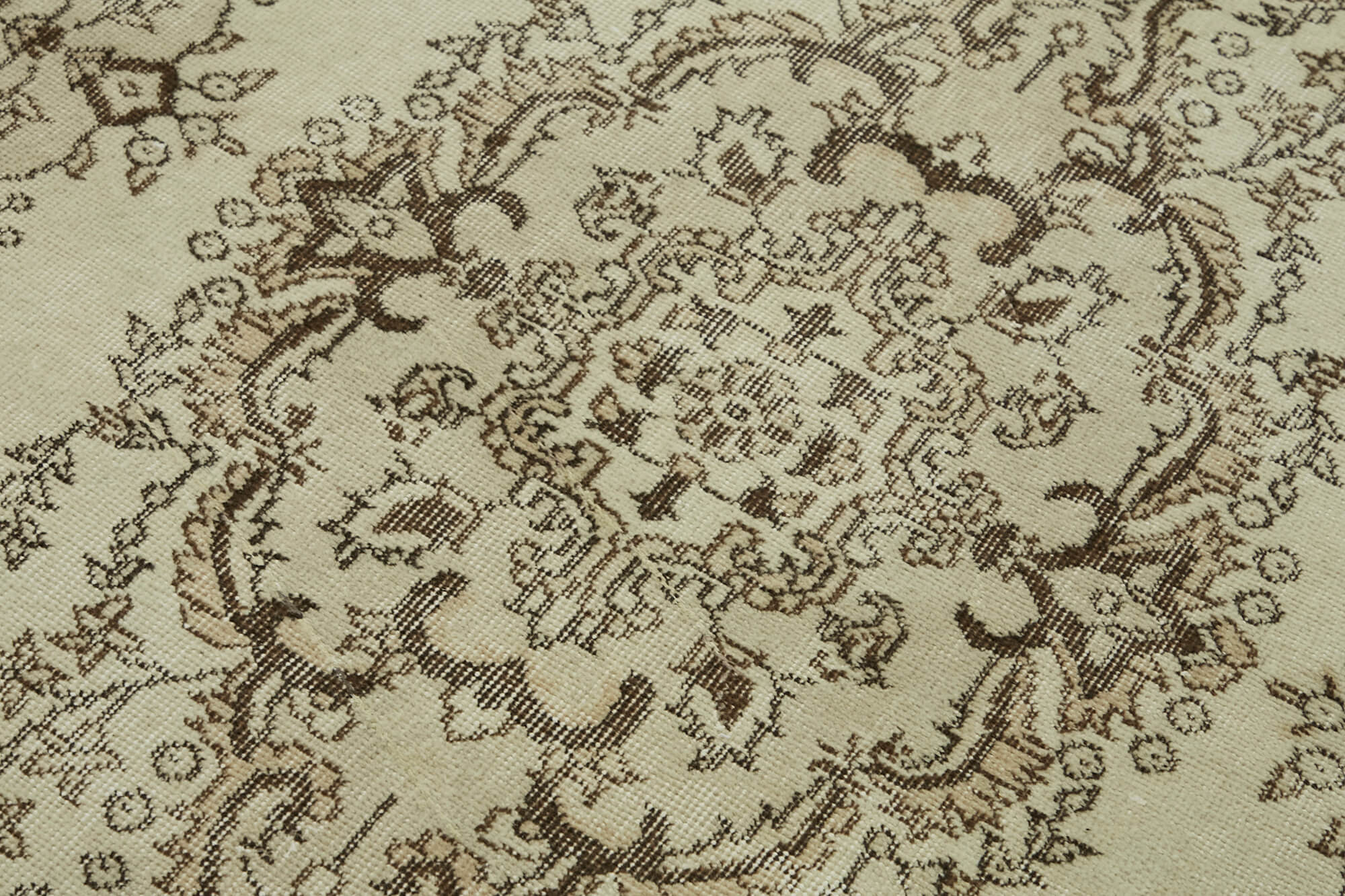 4x7 Beige Turkish Vintage Area Rug - 45856