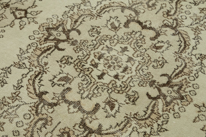4x7 Beige Turkish Vintage Area Rug - 45856