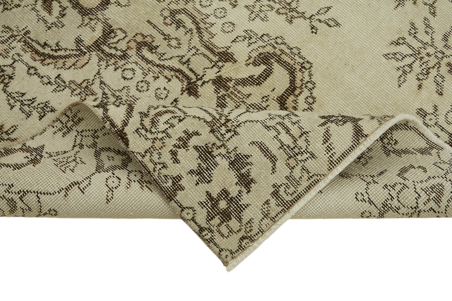 4x7 Beige Turkish Vintage Area Rug - 45856