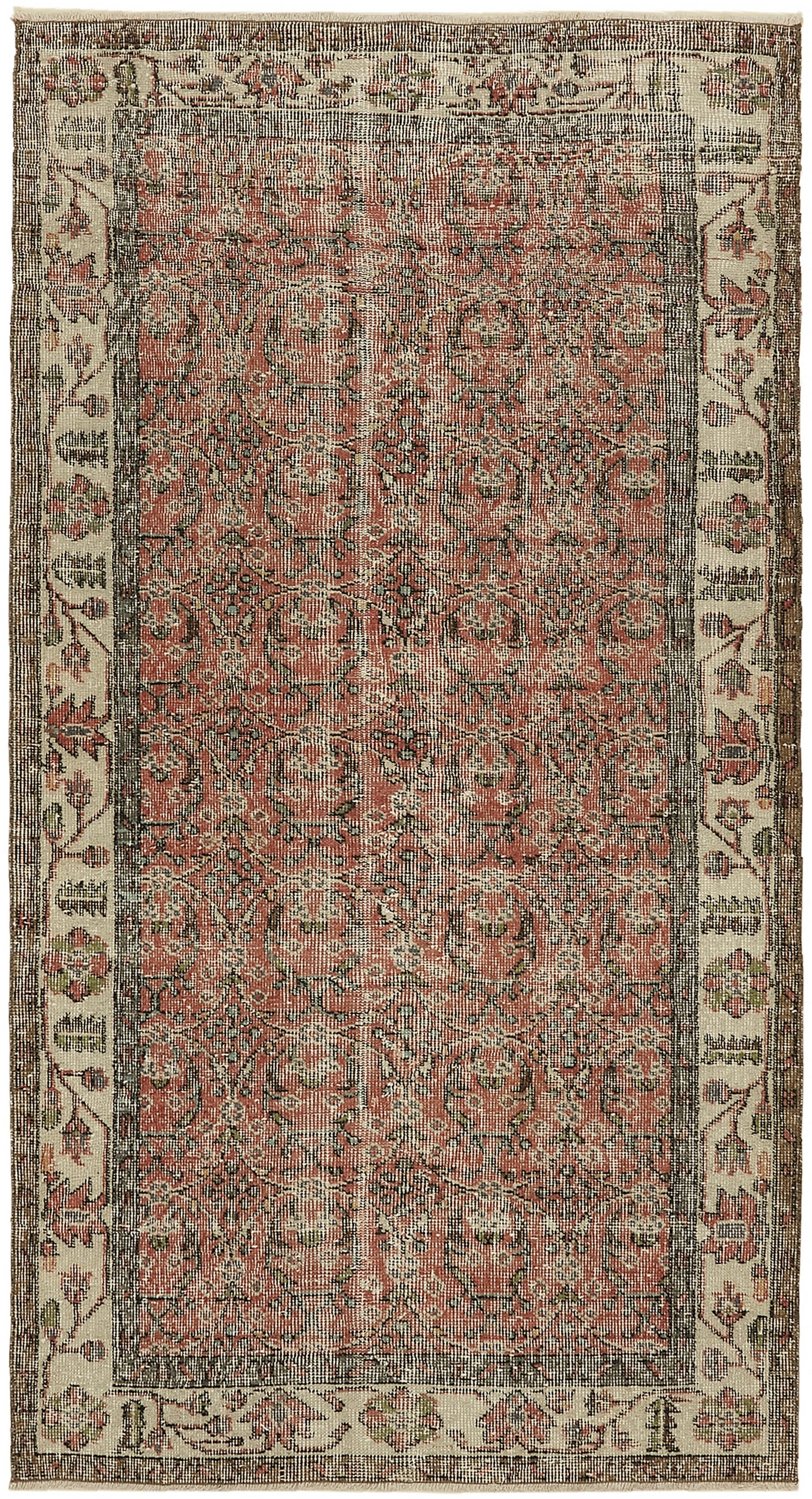 4x6 Red Turkish Vintage Area Rug - 45857