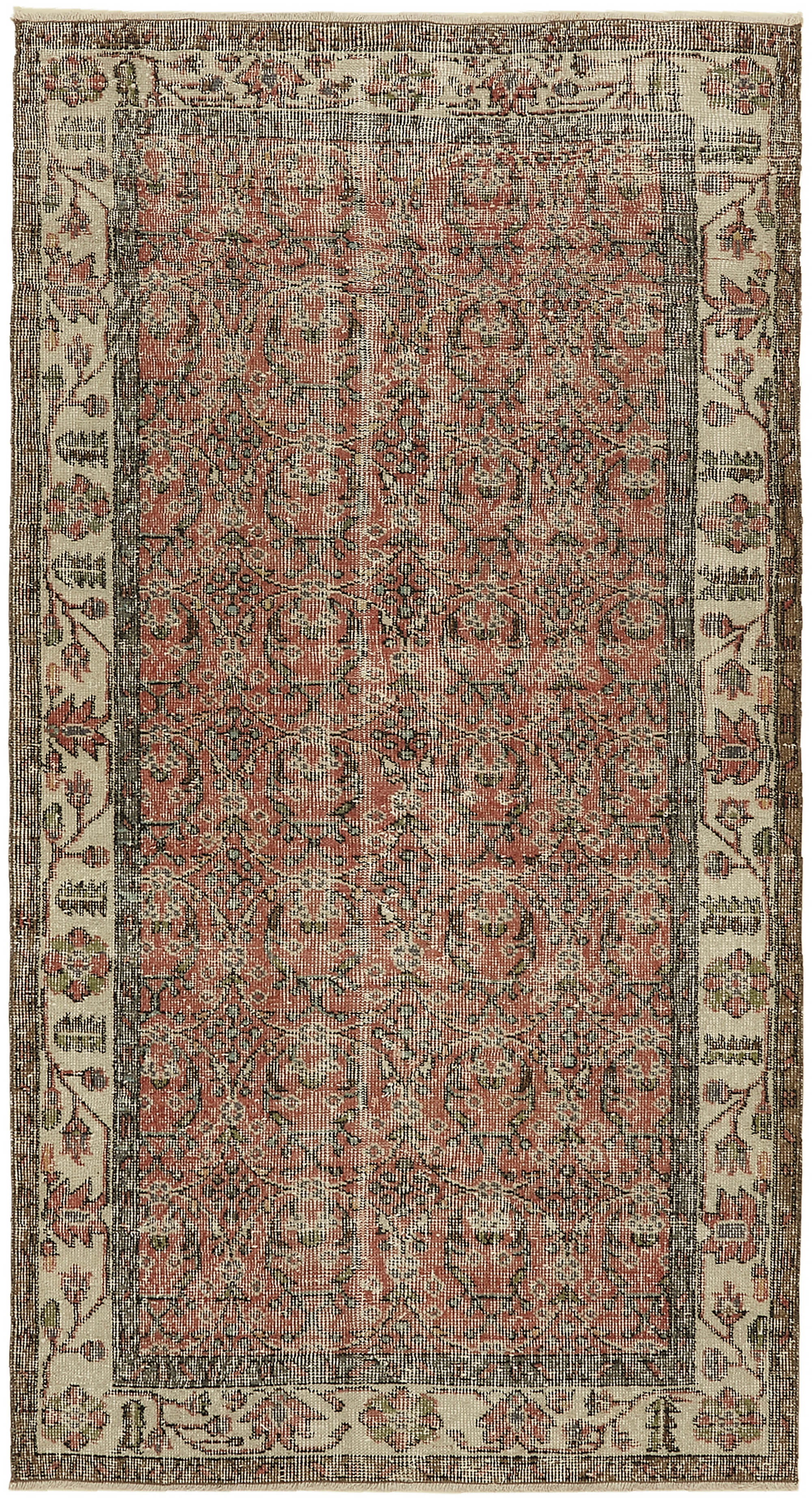 4x6 Red Turkish Vintage Area Rug - 45857