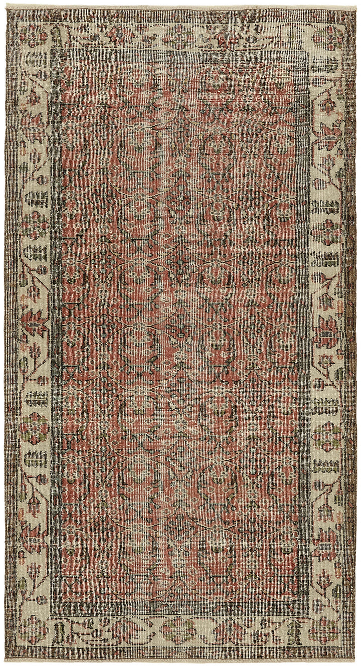 4x6 Red Turkish Vintage Area Rug - 45857