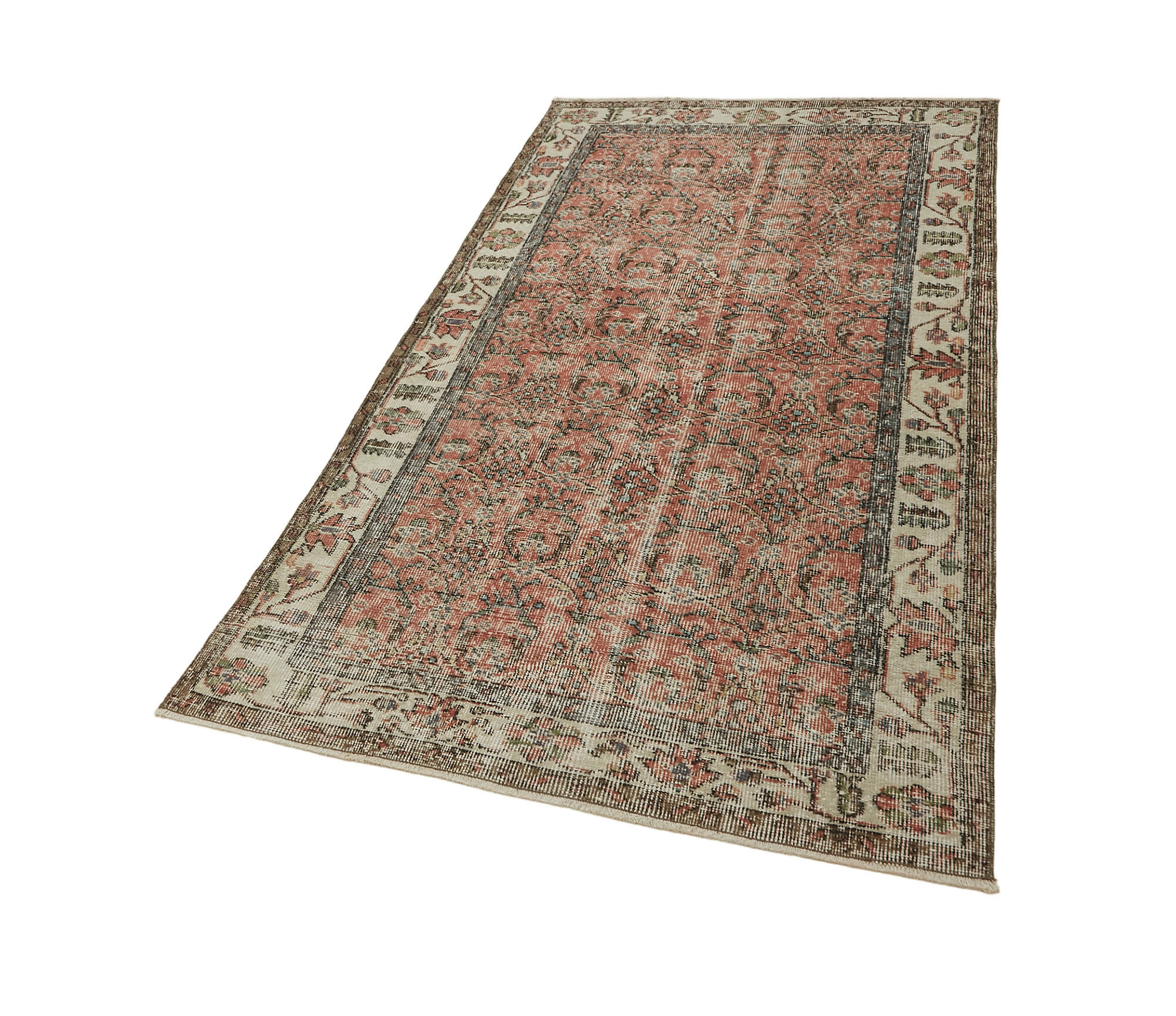 4x6 Red Turkish Vintage Area Rug - 45857