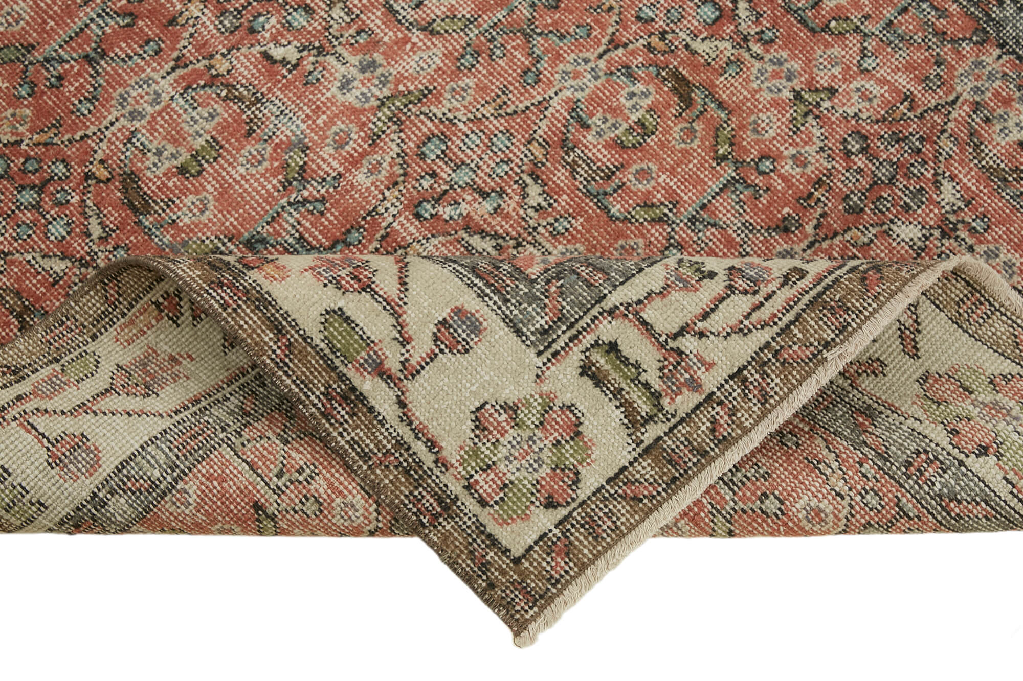 4x6 Red Turkish Vintage Area Rug - 45857
