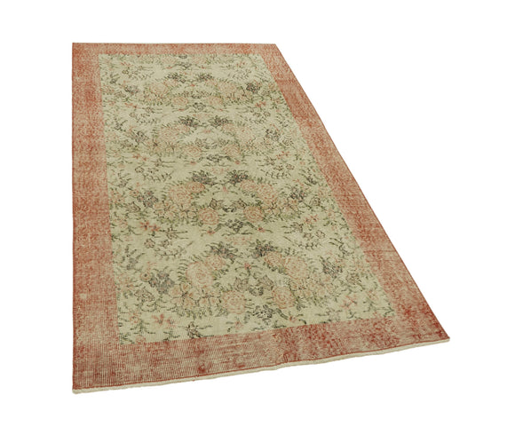 4x7 Beige Turkish Vintage Area Rug - 45859