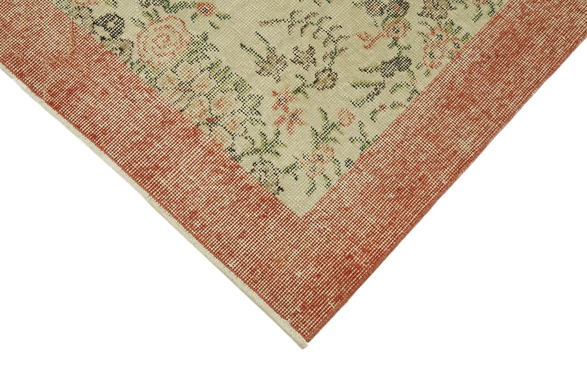 4x7 Beige Turkish Vintage Area Rug - 45859