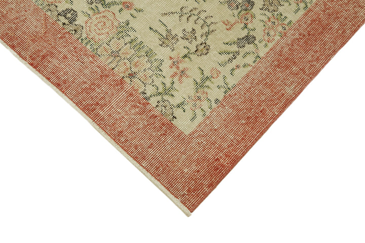 4x7 Beige Turkish Vintage Area Rug - 45859