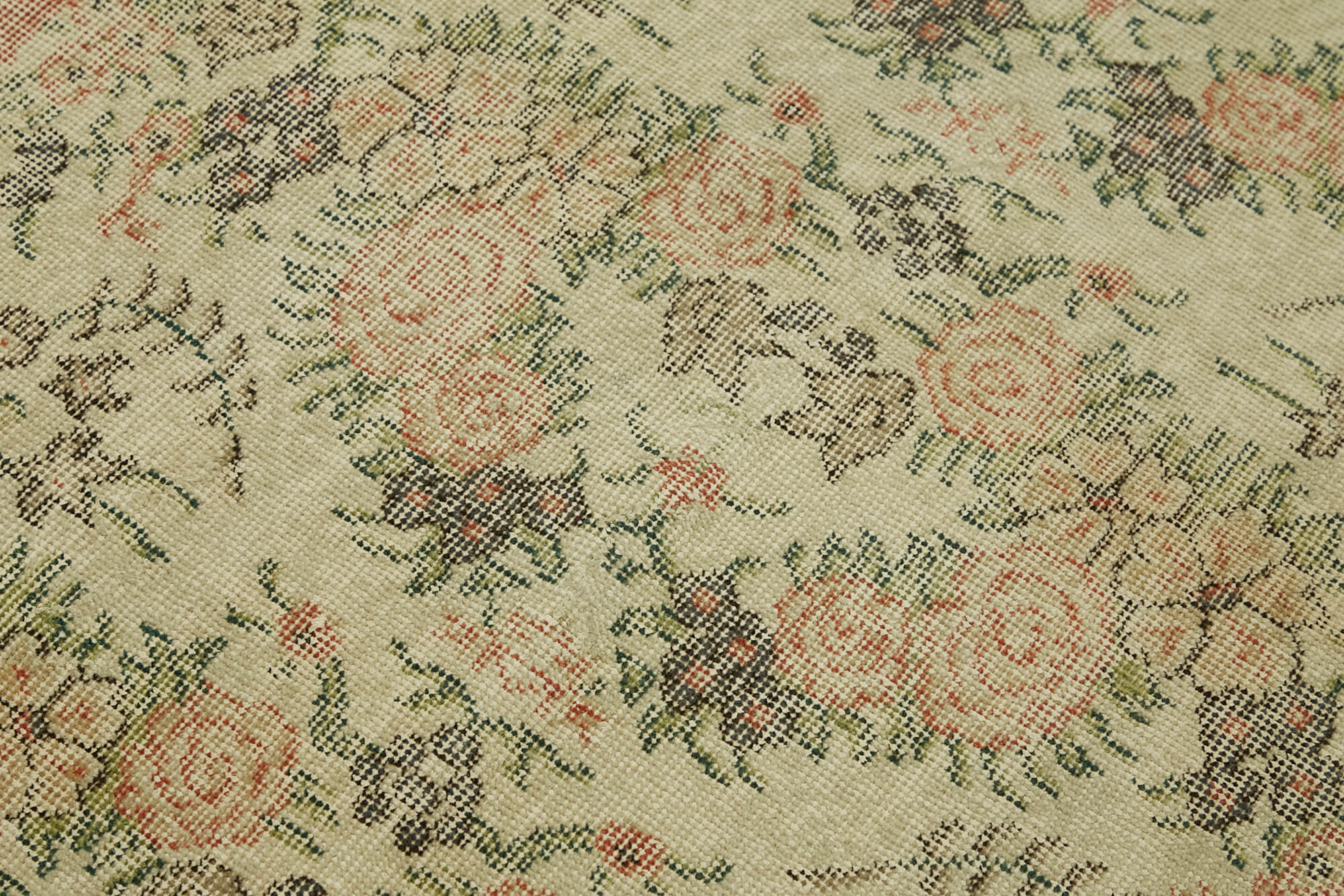 4x7 Beige Turkish Vintage Area Rug - 45859