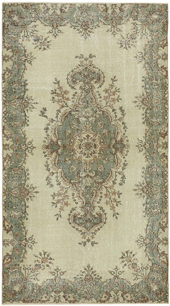 4x7 Beige Turkish Vintage Area Rug - 45860