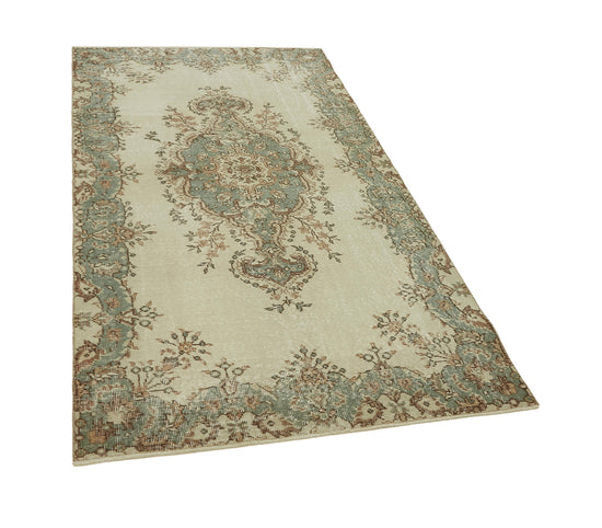 4x7 Beige Turkish Vintage Area Rug - 45860