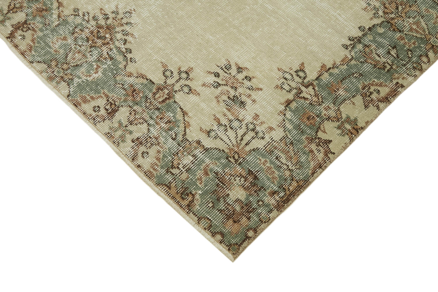4x7 Beige Turkish Vintage Area Rug - 45860