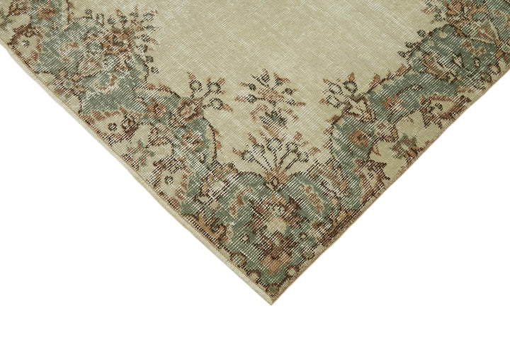 4x7 Beige Turkish Vintage Area Rug - 45860