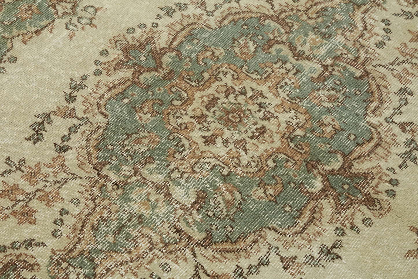 4x7 Beige Turkish Vintage Area Rug - 45860