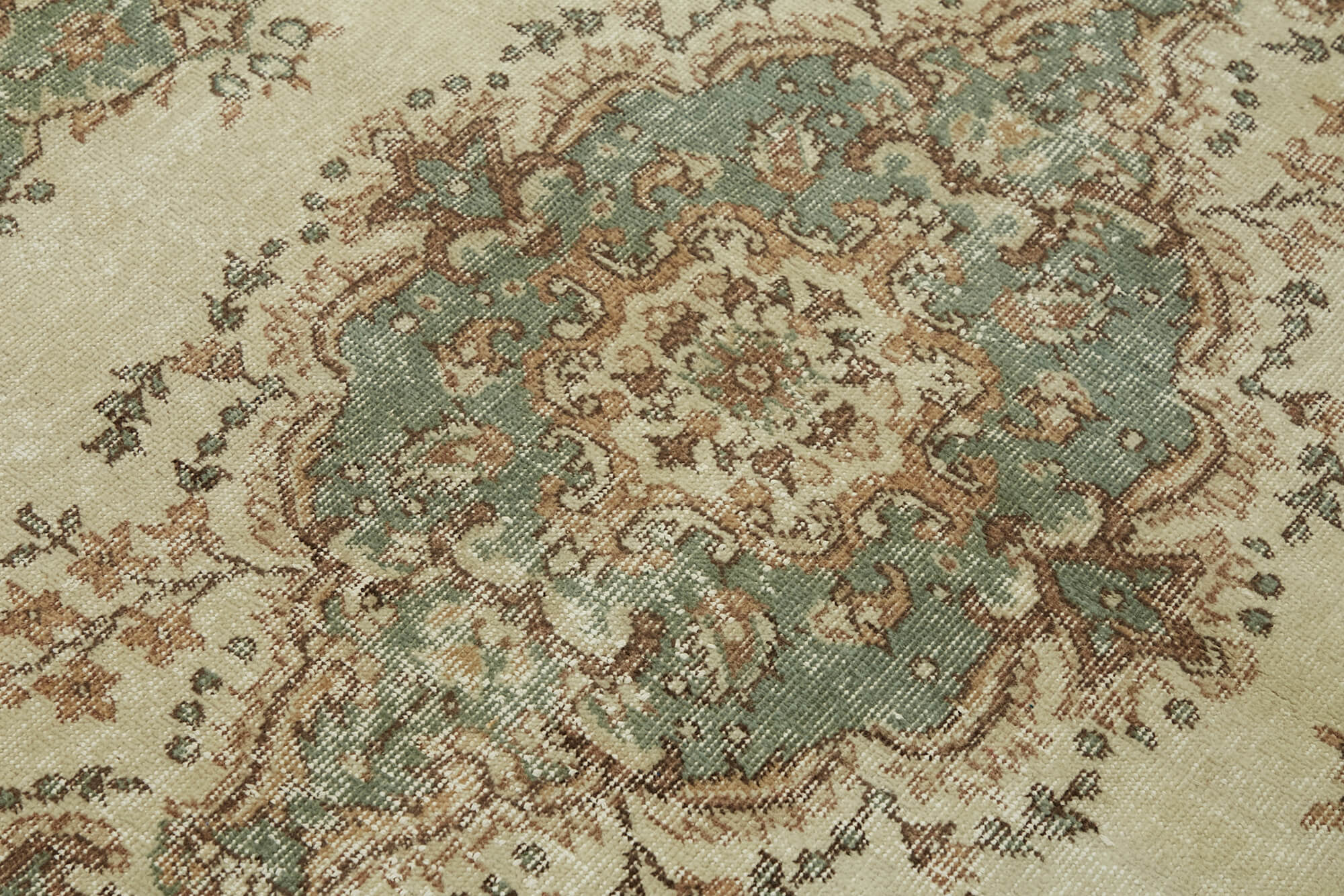 4x7 Beige Turkish Vintage Area Rug - 45860