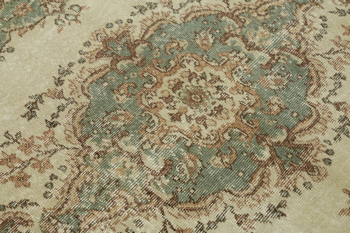 4x7 Beige Turkish Vintage Area Rug - 45860