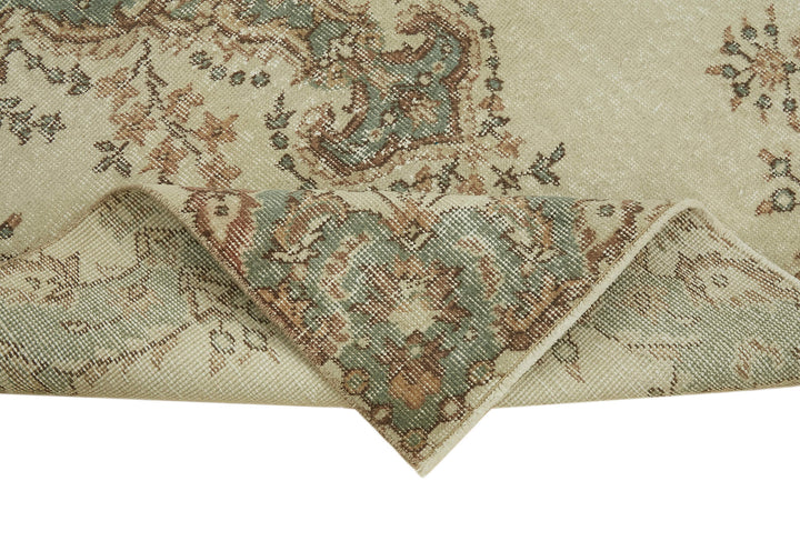 4x7 Beige Turkish Vintage Area Rug - 45860