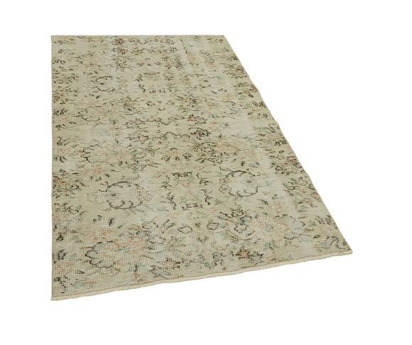 4x6 Beige Turkish Vintage Area Rug - 45861