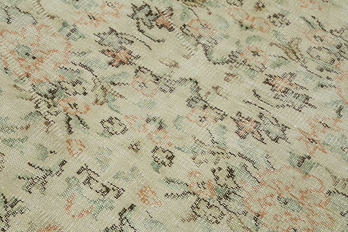 4x6 Beige Turkish Vintage Area Rug - 45861