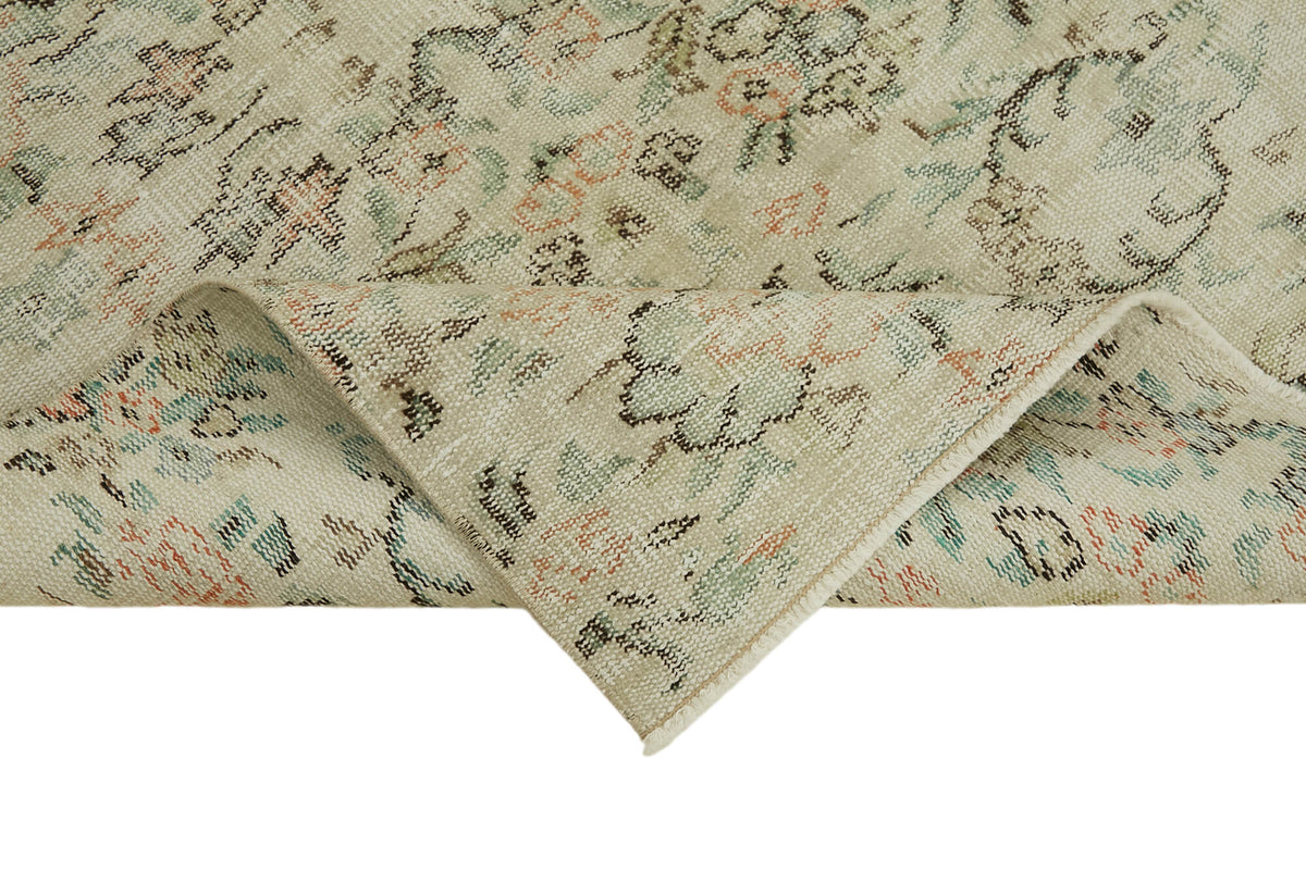 4x6 Beige Turkish Vintage Area Rug - 45861