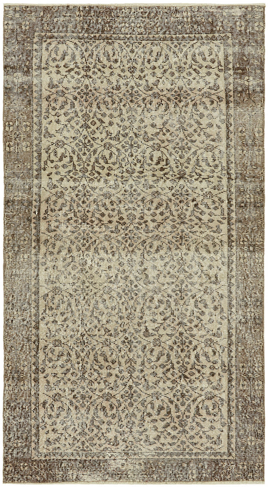 4x6 Beige Turkish Vintage Area Rug - 45863