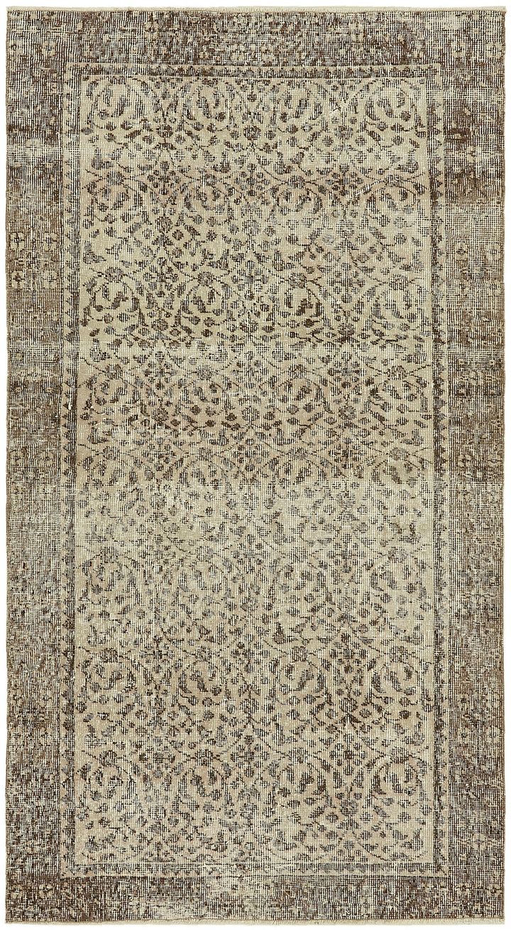 4x6 Beige Turkish Vintage Area Rug - 45863