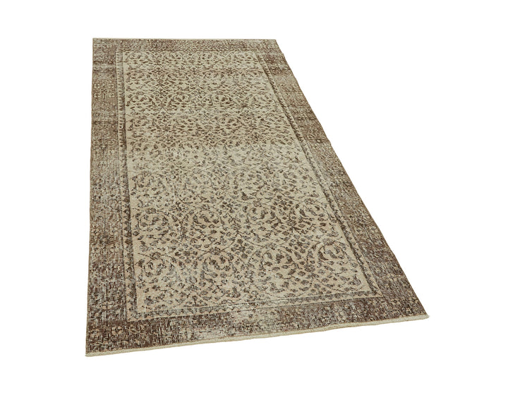 4x6 Beige Turkish Vintage Area Rug - 45863