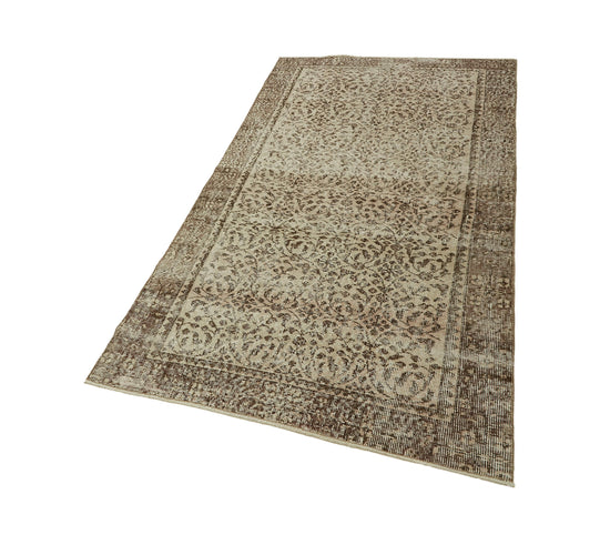 4x6 Beige Turkish Vintage Area Rug - 45863