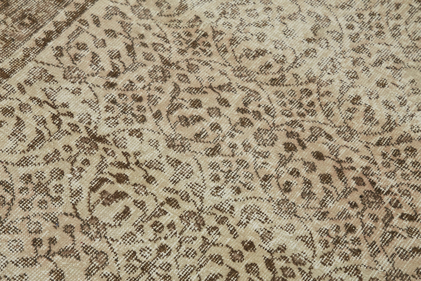 4x6 Beige Turkish Vintage Area Rug - 45863