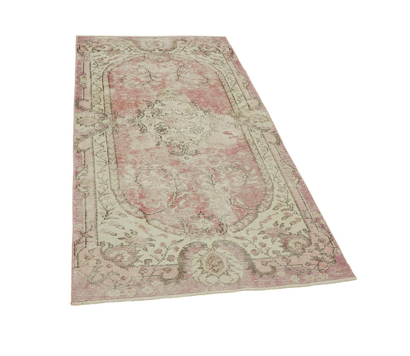 3x7 Beige Turkish Vintage Area Rug - 45864