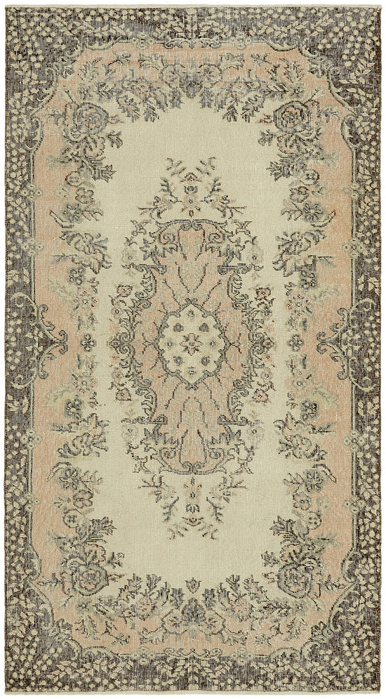 4x7 Beige Turkish Vintage Area Rug - 45865