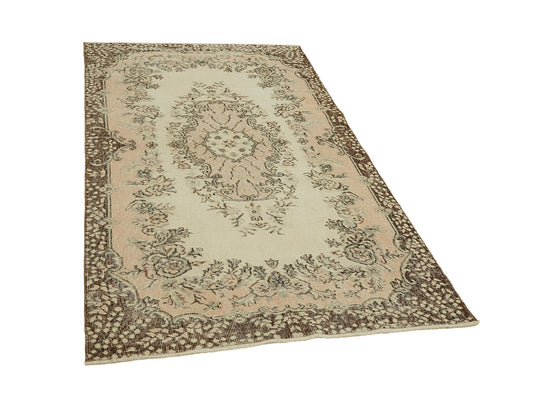 4x7 Beige Turkish Vintage Area Rug - 45865