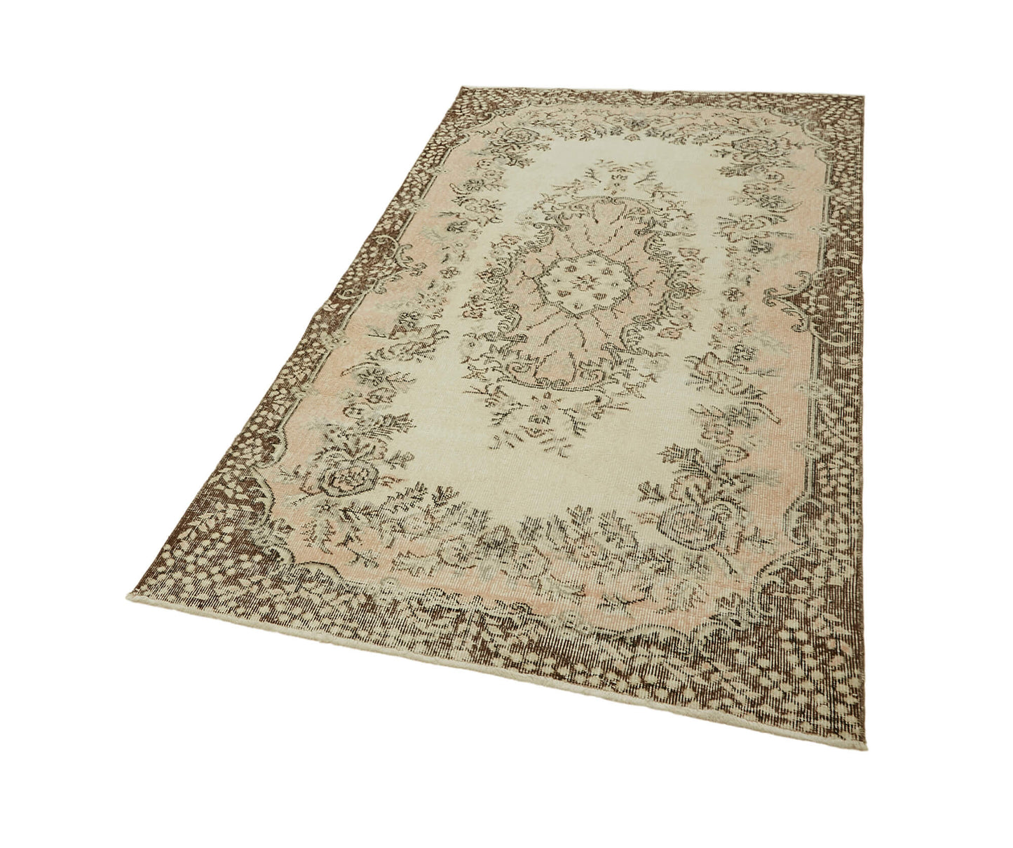 4x7 Beige Turkish Vintage Area Rug - 45865