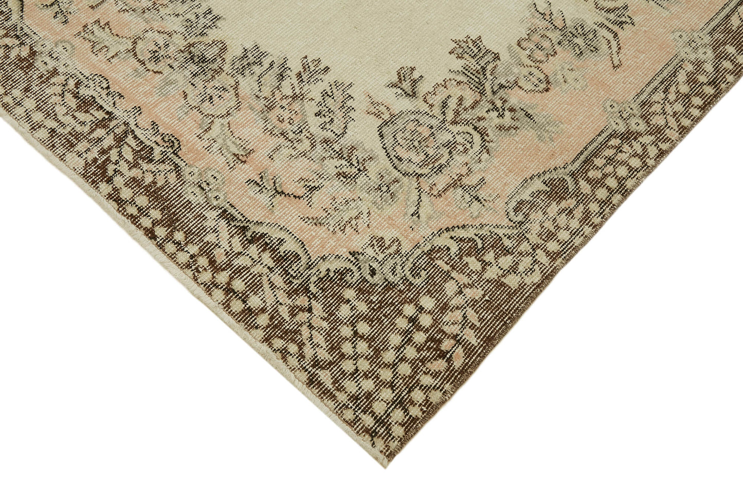 4x7 Beige Turkish Vintage Area Rug - 45865
