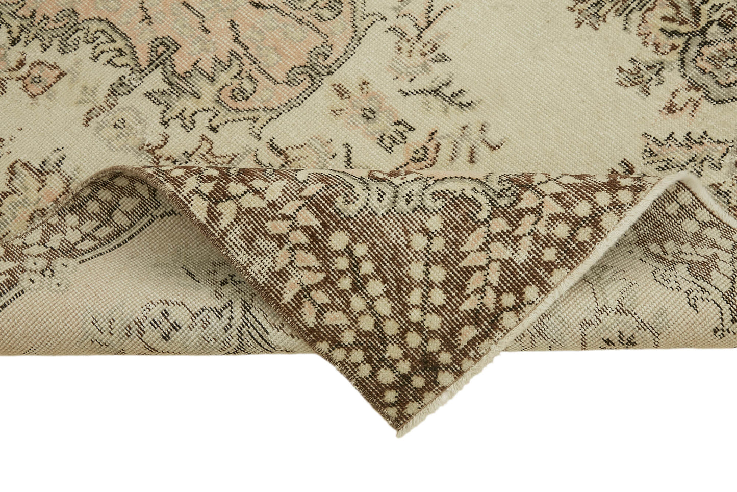 4x7 Beige Turkish Vintage Area Rug - 45865