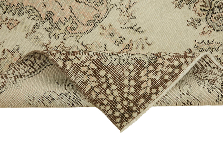 4x7 Beige Turkish Vintage Area Rug - 45865