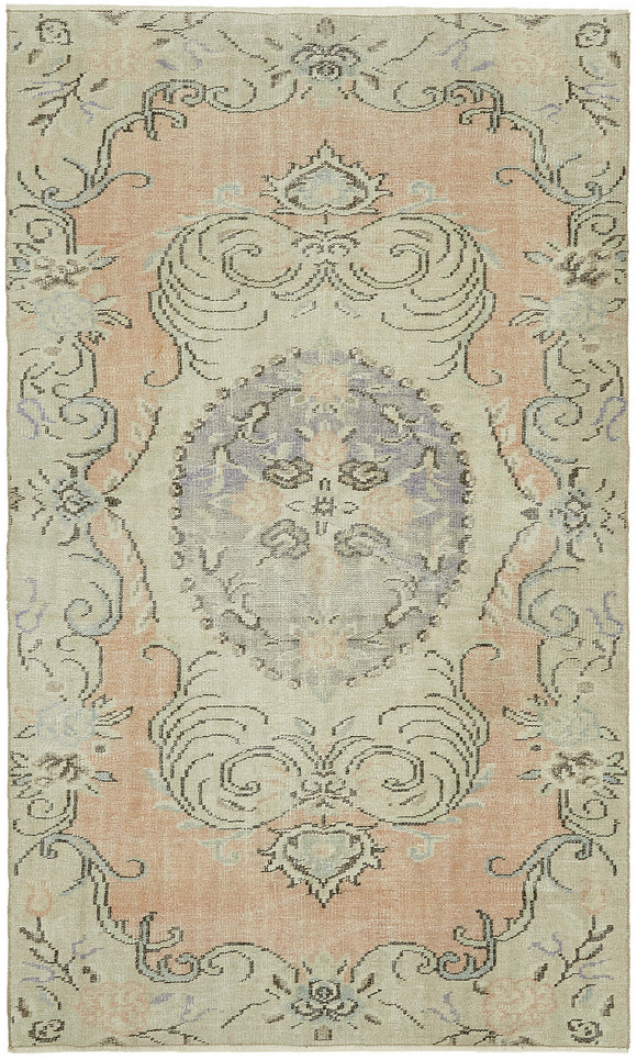 4x7 Beige Turkish Vintage Area Rug - 45866