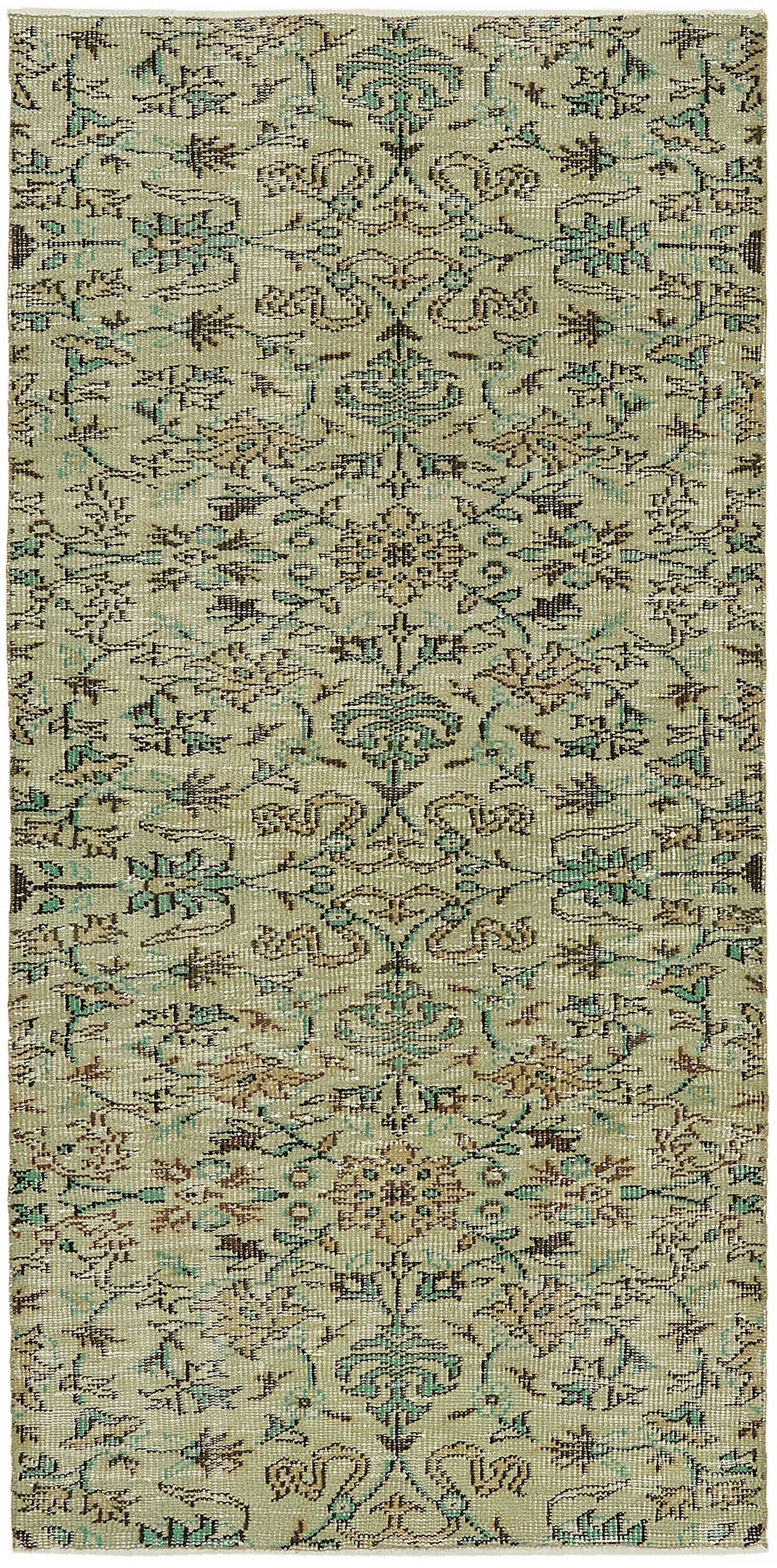 3x7 Beige Turkish Vintage Area Rug - 45867